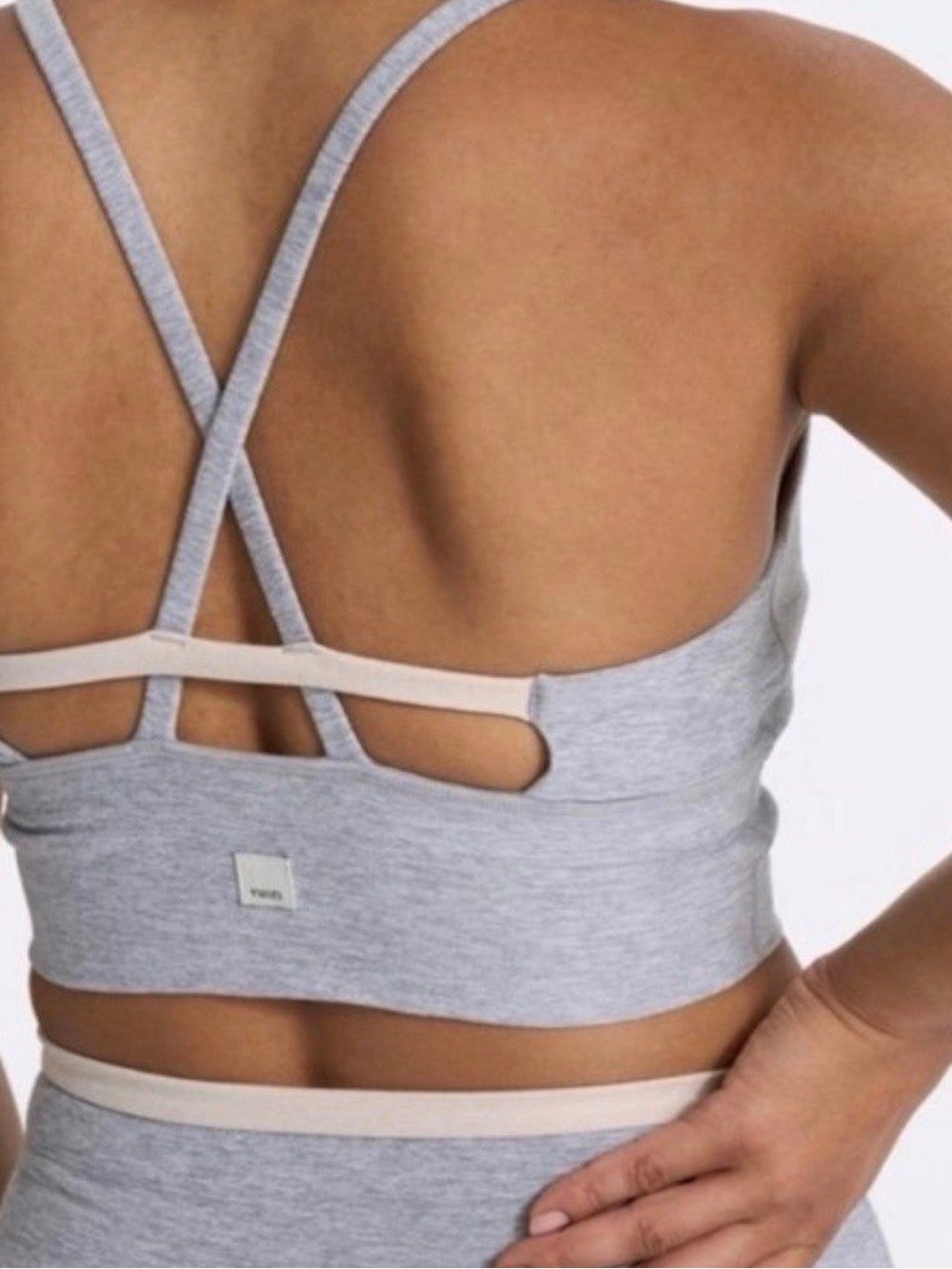 Women's Grey Sports Bra with Contrast Trim